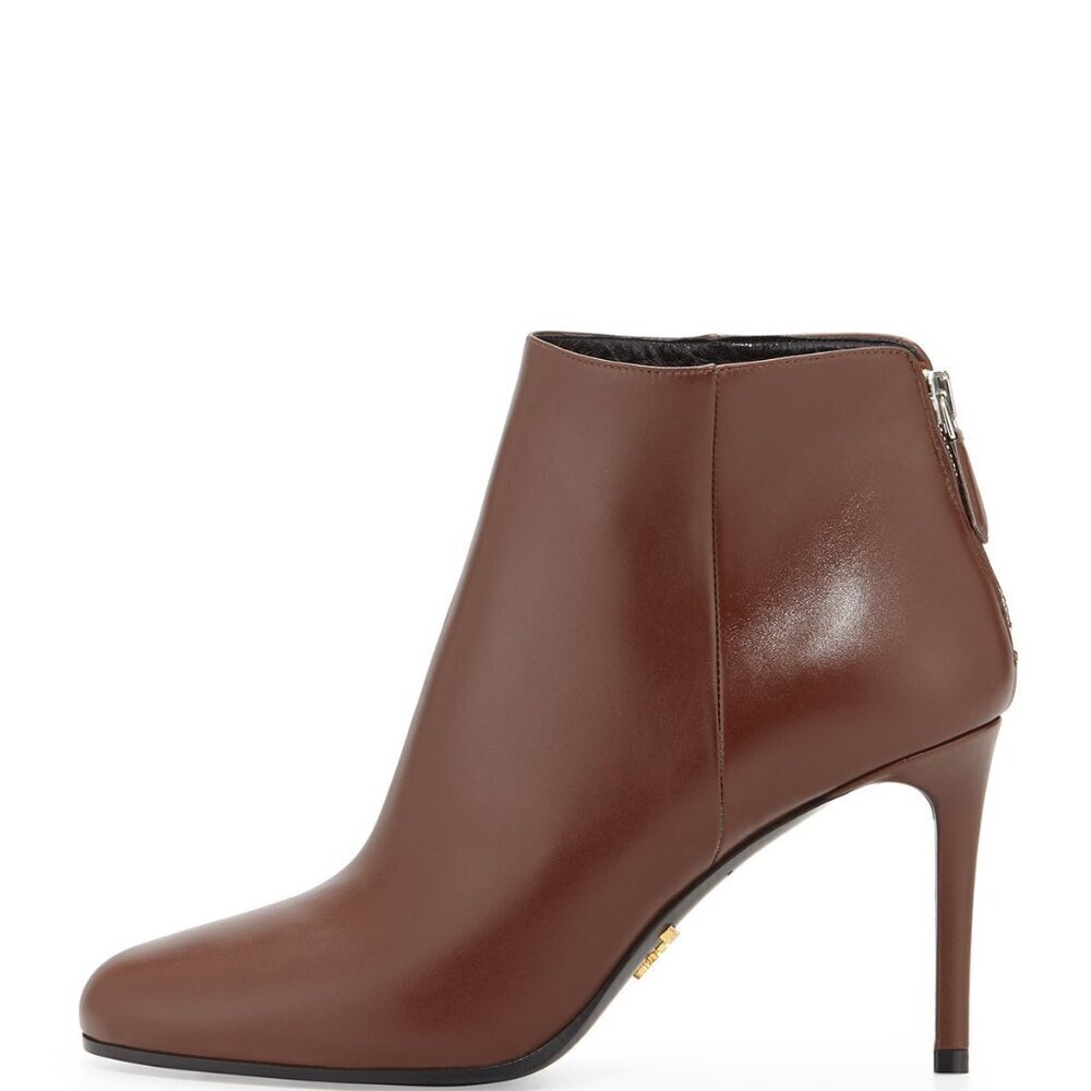 NEW, Prada Calfskin Stiletto Back Zip Booties - Picture 14 of 16